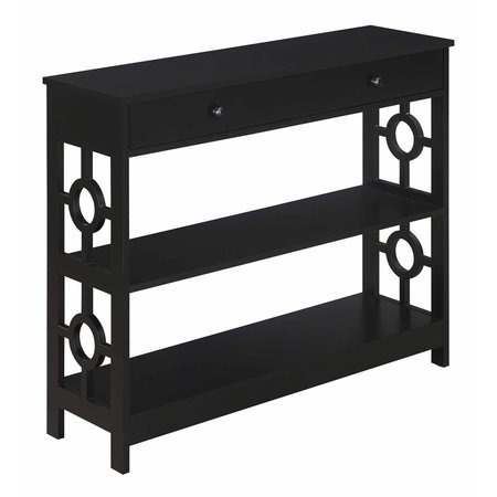 CONVENIENCE CONCEPTS Ring 1 Drawer Console Table, Black - 40 x 12 x 31.75 in. HI2540164